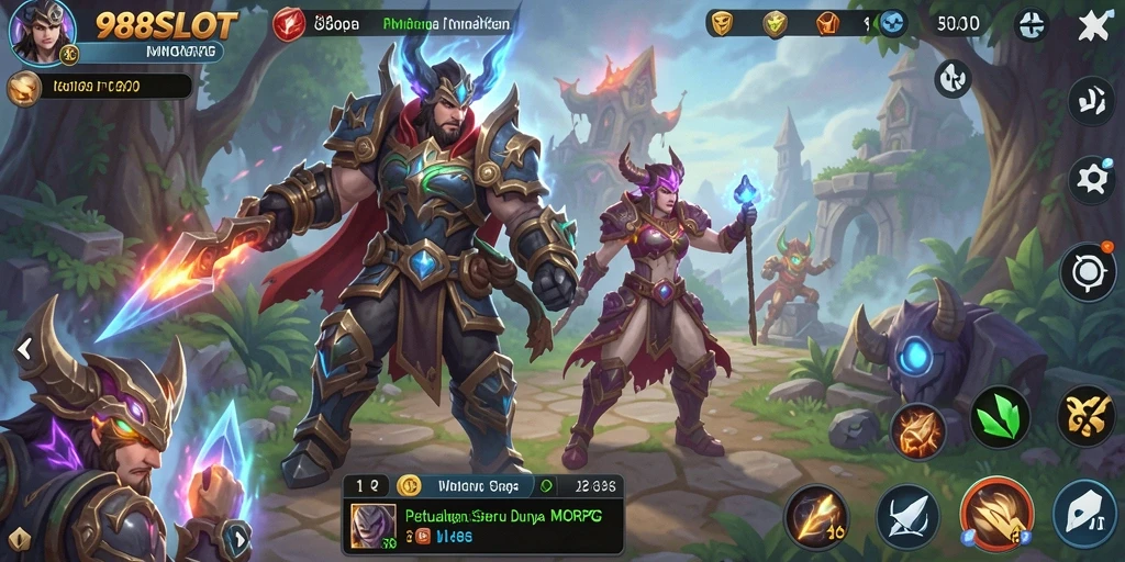 Screenshot dari gameplay seru 988SLOT yang menampilkan pertempuran menegangkan.