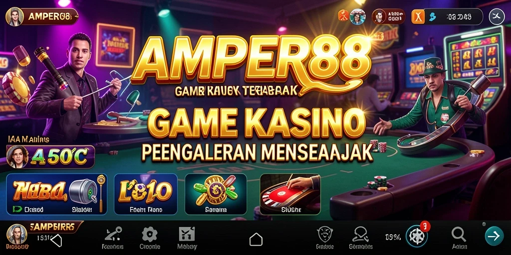 Screenshot utama AMPER88 menampilkan gameplay Kasino yang mengasyikkan.
