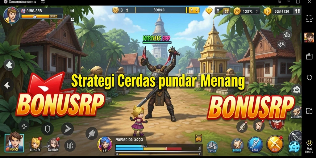 Tangkapan layar gameplay BONUSRP yang menampilkan aksi strategi yang mendebarkan.