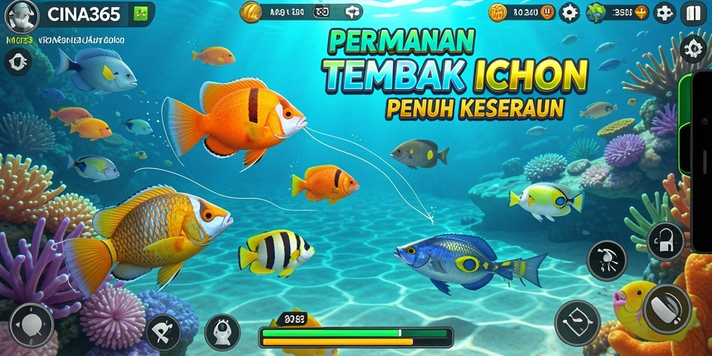 Tampilan gameplay <strong>CINA365</strong> yang seru saat berburu ikan.
