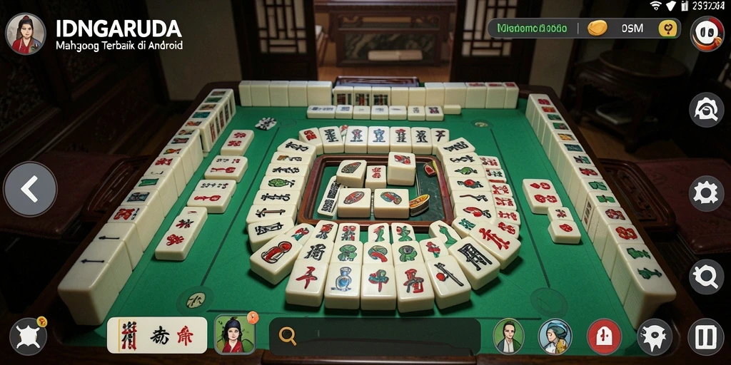 Screenshot gameplay <strong>IDNGARUDA</strong> menunjukkan keseruan mencocokkan ubin Mahjong.