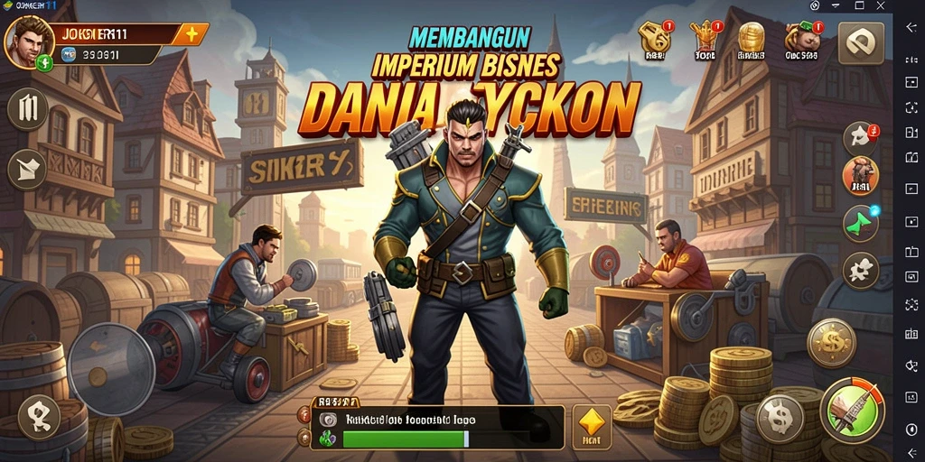 Screenshot gameplay JOKER11 menampilkan pengelolaan bisnis yang menantang dan menarik.