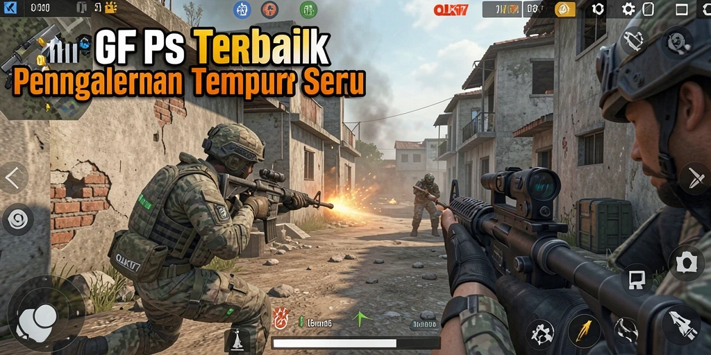 Tampilan gameplay intens dari OLX17 dengan aksi tembak-menembak yang mendebarkan.