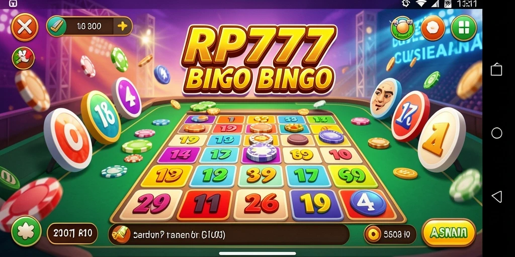 Tampilan gameplay menarik dari RP777 menunjukkan suasana permainan Bingo yang seru.