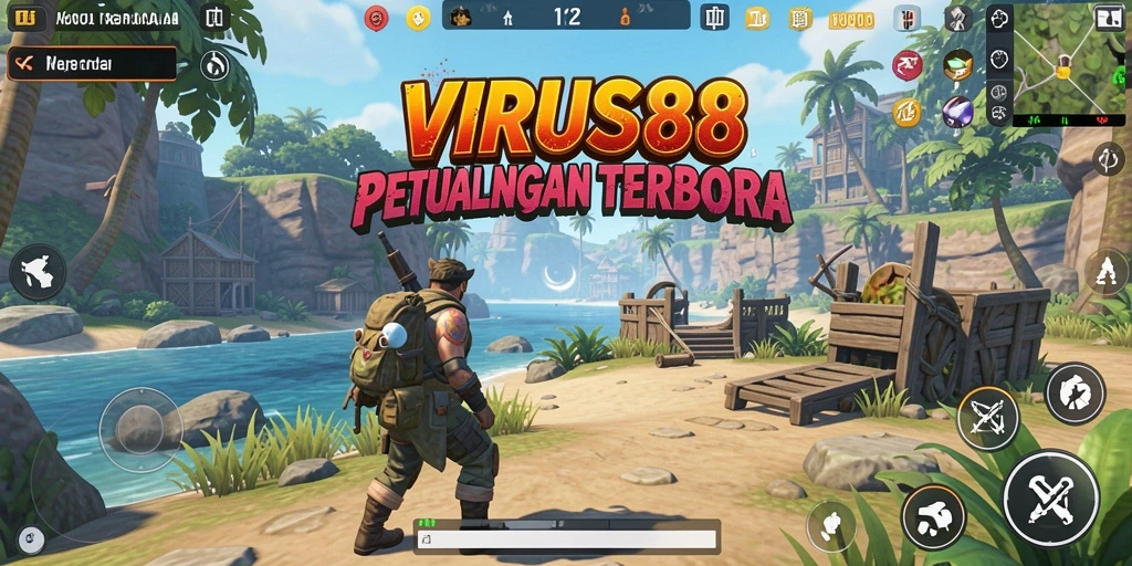 Tampilan gameplay <strong>VIRUS88</strong> yang memukau di dunia terbuka.