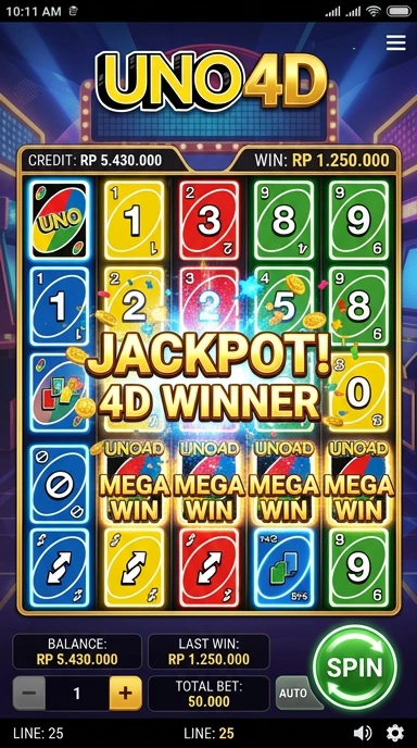 Tampilan aplikasi uno4d yang sederhana dan intuitif.